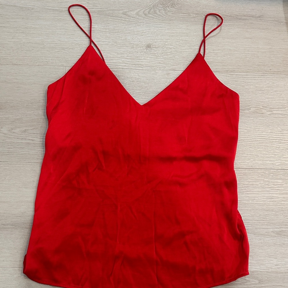 Something Navy Red V-Neck Spaghetti Strap Cami Top